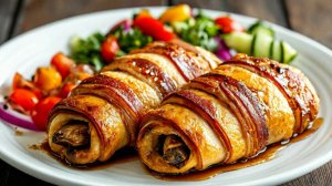 Простой рецепт: Как приготовить аппетитные куриные рулетики с беконом, сыром и грибами!