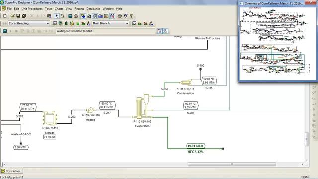 SuperPro Designer – Corn Refinery Example смотреть онлайн