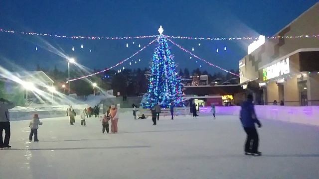 Уфа. Каток перед  Торговым центром Башкирия 28.01.2017 год