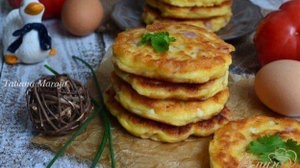 Оладьи с яйцом и ветчиной