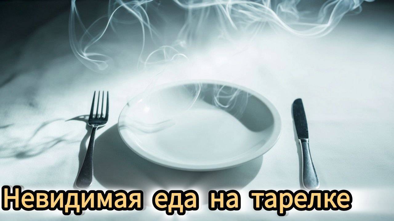 Невидимая еда на тарелке 👻🍽️