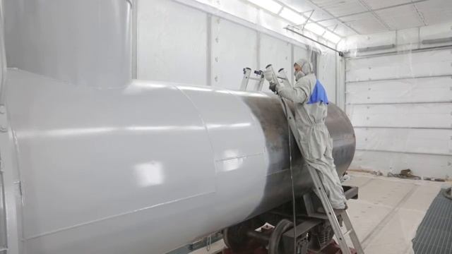 Полимерная покрасочная камера _ Полимерное окрашивание цистерн _ Технология полимерной окраски