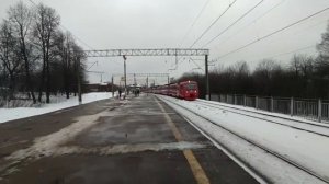 ОЧЕНЬ ПРИВЕТЛИВАЯ БРИГАДА!! ЭД4МКМ-0004 "Аэроэкспресс" по платформе Булатниково.