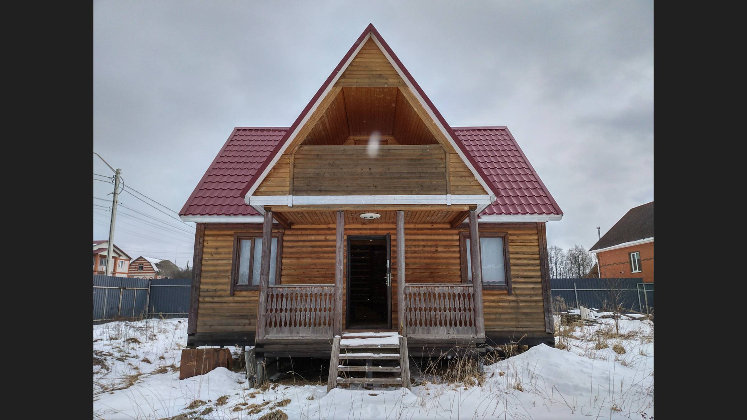 Новый дом из бруса на участке 10 соток в деревне Бутырки (район Грабцево). смотреть онлайн