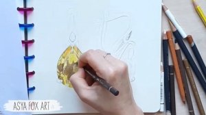 Как нарисовать серьги с сапфирами карандашами