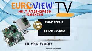 HK.T.RT2842P639 Euroview EURO32SMV hd panel EMMC repair ok.