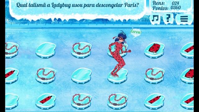 Леди Баг и Супер кот, игра Леди Баг прыгает по льдинам, уровень 2