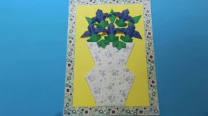 СИНИЕ ИРИСЫ  В ТЕХНИКЕ ОРИГАМИ