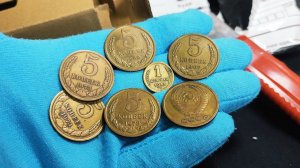 Письмо с редкими монетами СССР 5 копеек из черного квадрата: 1967, 1969 и 1973 год!
