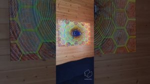 Вид Квантомедийной метакартины-Изоформы "РАссВетие" в интерьере с эффектом дополненной реальности .