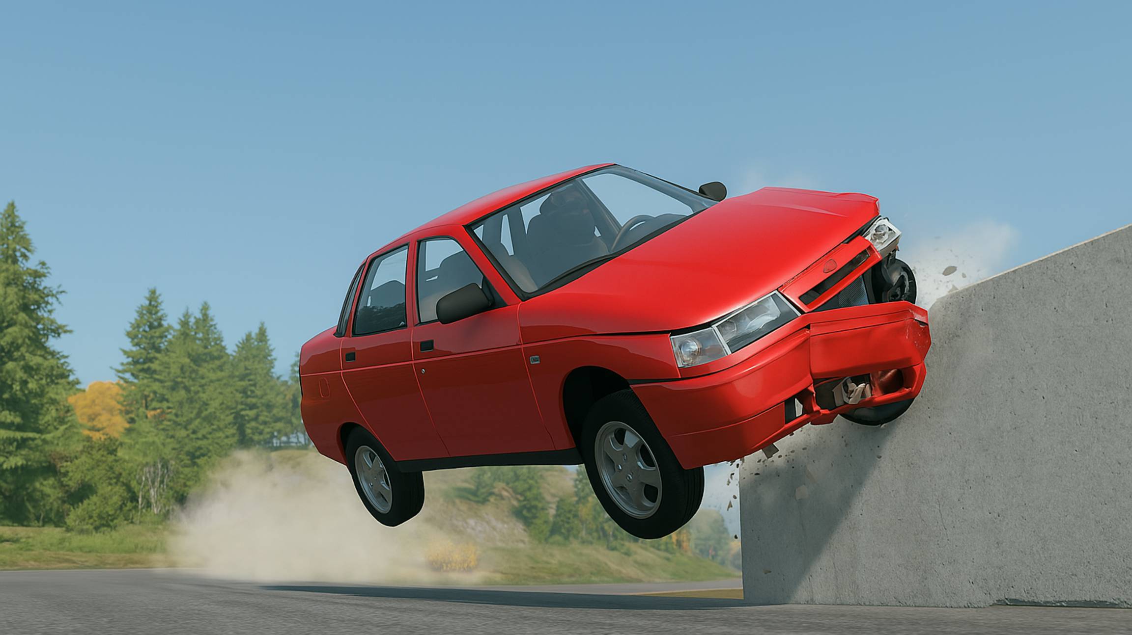 Полет ВАЗ-2110 — Жесткий краш-тест в BeamNG.drive!