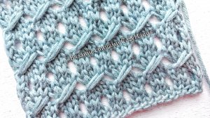 Простой фактурный узор с ажурными элементами для вязания джемпера,  топа