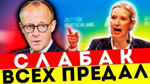 СРОЧНО! АЛИС ВАЙДЕЛЬ НЕ СДЕРЖАЛАСЬ! МЕРЦ ПОД ШКВАЛОМ КРИТИКИ!