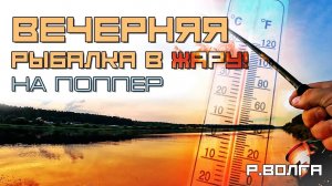 Вечерняя рыбалка в жару! Ловля окуня на поппер. Искупался