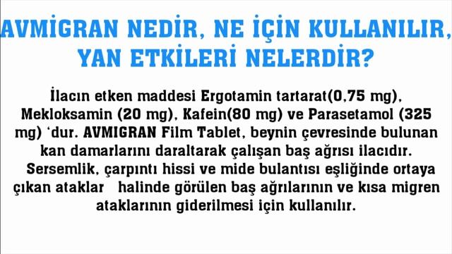 Avmigran Nedir, Ne İçin Kullanılır, Ne İşe Yarar, Yan Etkileri Nelerdir?