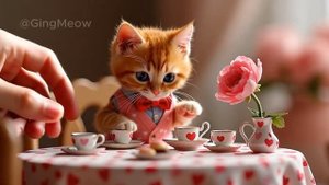 Tiny Cat’s Valentine’s Day Surprise! _ #cat #kitten #valentine #cute #love