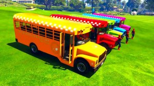 Мультяшные разноцветные автобусы для детей с детскими стишками и веселыми песенками