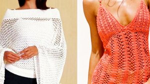 Часть 2. Два изделия из одной выкройки. Кофта и платье-сетка крючком.mp4