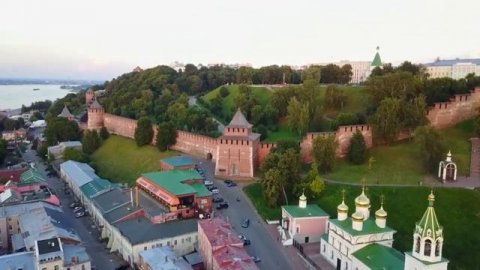 Нижний Новгород с квадрокоптера, центр города.