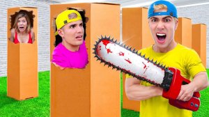 ИГРАЕМ В ПРЯТКИ В КАРТОННЫХ КОРОБКАХ !!