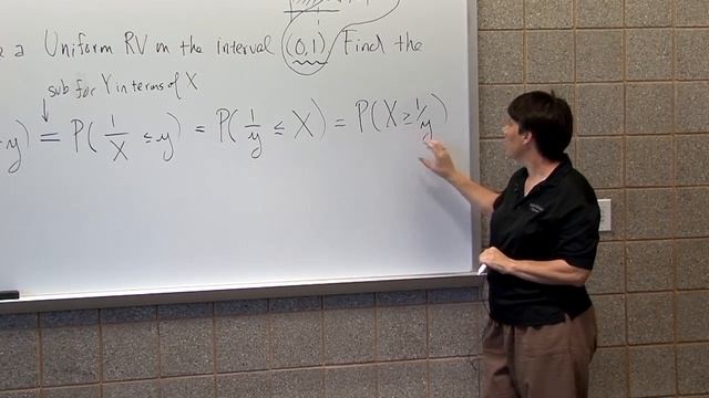 MA 381: Section 6.2: Another Function of a Random Variable Example Worked out at a Whiteboard