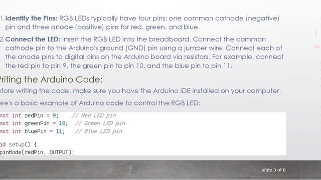 Controlling RGB LED with Arduino