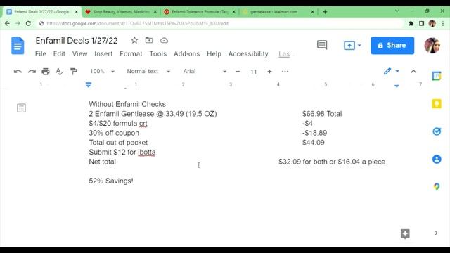 Baby Formula Coupon  Savings Breakdowns end of January 2022