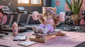 Tiny Cat's Adorable Workout Routine! Kitty Gym Routine! #cat #workout #kitten #c