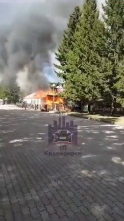 В Центральном парке Красноярска пожар