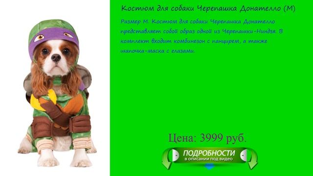 Костюм для собаки Черепашка Донателло (M) смотреть онлайн