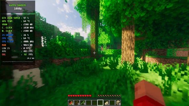 Minecraft on GTX 1660 Super + i5-10400F | 10 shaders | 1080p