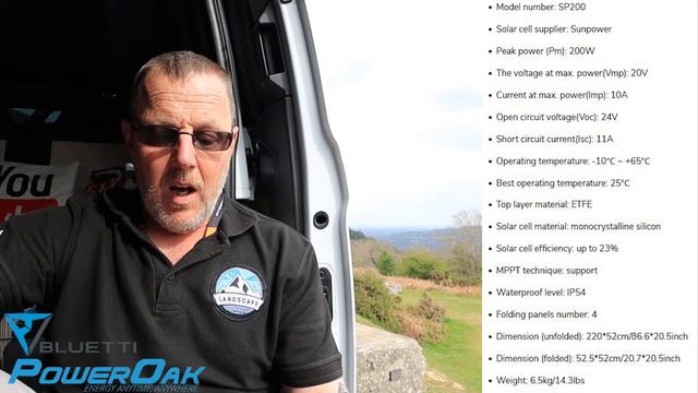 PowerOak Bluetti SP200 portable 200watt solar panel folding easy to carry mobile camping solar pane