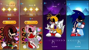 Sonic exe vs Amy exe vs knuckles exe vs Tails exe ||Tiles Hop EDM Rush