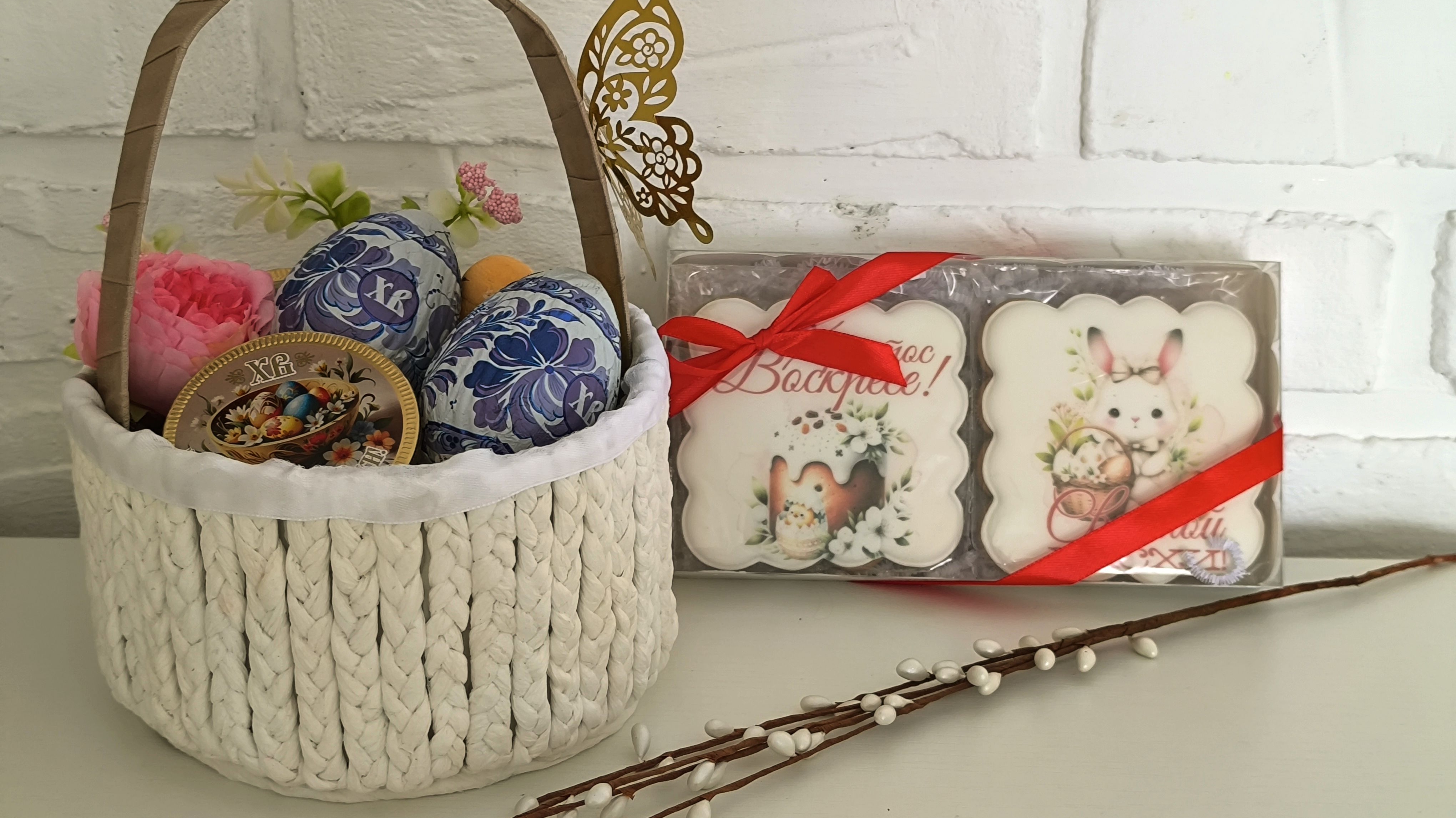 Пасхальная корзина своими руками. Пасхальный декор. Корзина из бумаги. Пасхальные поделки. Корзинка.