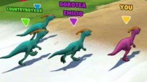 Мультик для детей Гонки динозавров Dino shifting, уровень 184