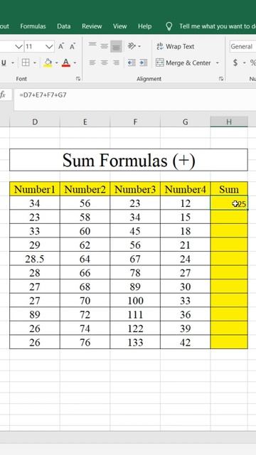 How to use Sum formula in Excel #shorts
