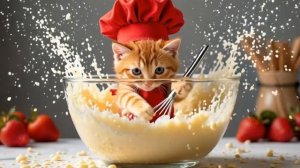 Tiny Chef Cat’s aAdorable Culinary Adventure _ #kitten #pets #cute #cooking