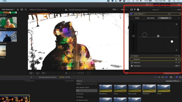 Double Exposure Portrait Effect in Final Cut Pro X [BUILT-IN PLUGINS ONLY]