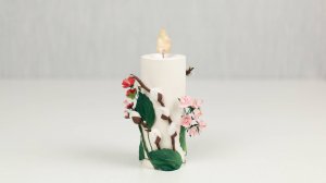 Композиция со свечой и вербой (корейский квиллинг / корейское бумажное искусство)