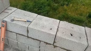 про замес раствора, 4 ряд блоков и ос