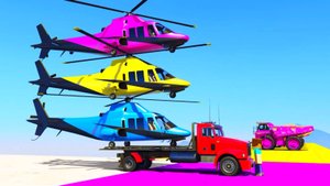 Мультики про цветные вертолеты, Трактора, самолеты, Длинные машинки и большие самосвалы для детей