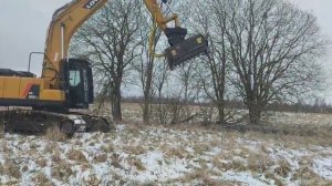 Работа экскаваторного мульчера SEPPI BMS 150