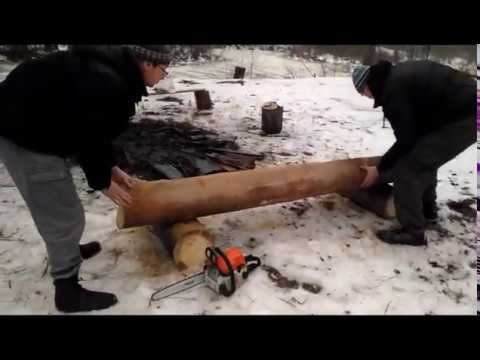 Пешие прогулки. Делаем лавочку из сухого бревна. смотреть онлайн