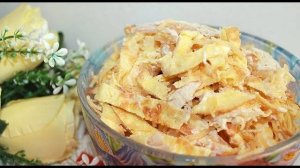 Салат с яичными блинчиками – ВКУСНЕЕ оливье! Необычный рецепт, который все полюбят