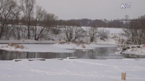 Осётр, плотина, зима.  (видеозарисовка)  Зарайск.