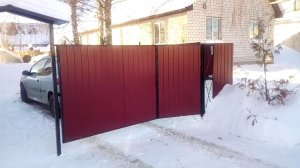 Распашные складные ворота с электроприводом. Тестирование.
