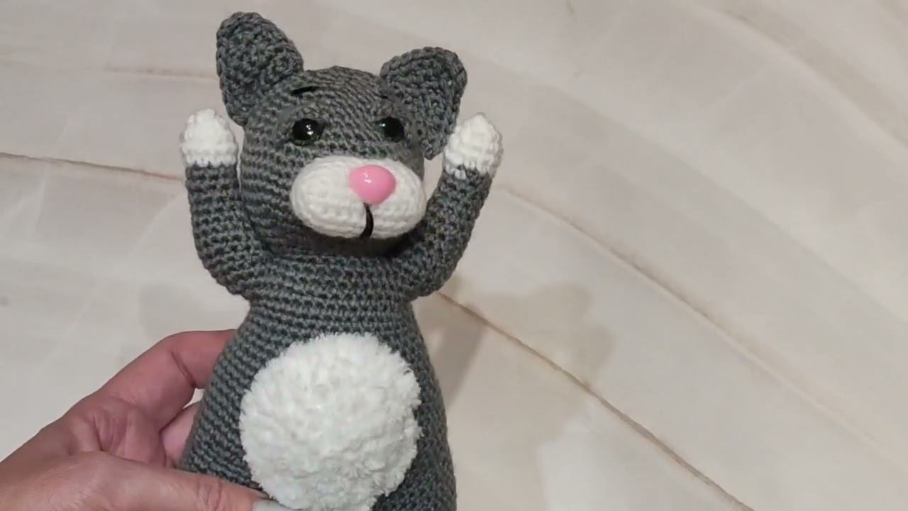 Спящий котенок крючком