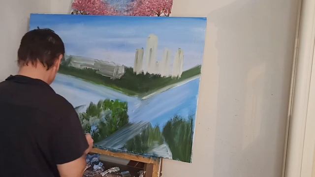 Пишем маслом центр Грозного (1-этап)