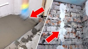 Ремонт ванной комнаты и туалета ОТ и ДО. Часть 1 - стяжка пола, выравнивание стен.