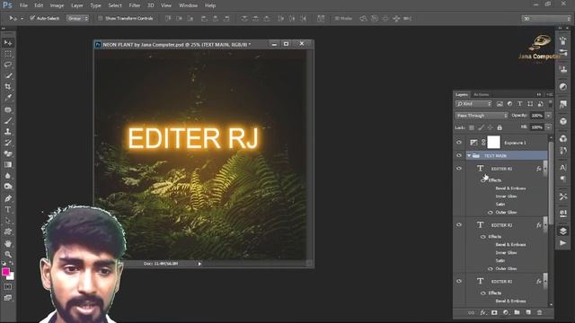 How To Create Neon Light Effect in Photoshop Bangla Tutorial | Free PSD File Download |PScc tutoria